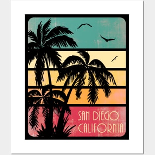 San Diego California Vintage Summer Posters and Art